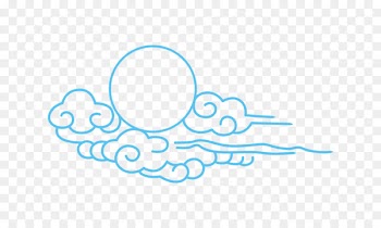 Mooncake Full moon Mid-Autumn Festival Drawing - Clouds 