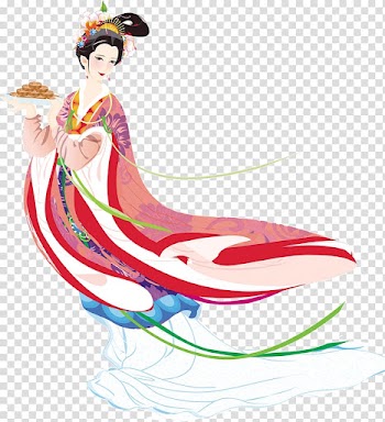 Mooncake Mid-Autumn Festival Barbecue grill Change, Fairy send moon cake transparent background PNG clipart
