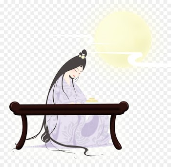 Mooncake Mid-Autumn Festival Cartoon Illustration - Cartoon hand-painted moon goddess 