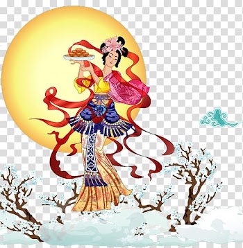 Mooncake Mid-Autumn Festival Chang'e Illustration, Chang E transparent background PNG clipart