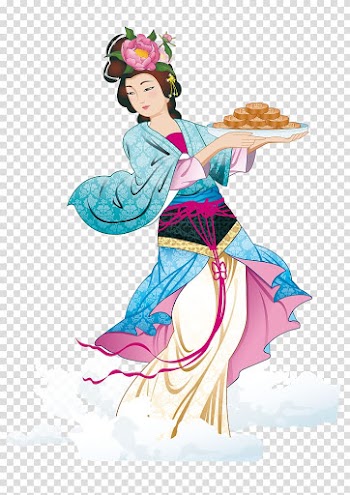 Mooncake Mid-Autumn Festival Chang'e Moon rabbit, mid-autumn festival leaflets transparent background PNG clipart
