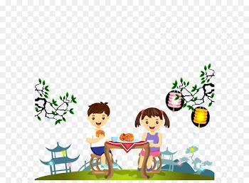 Mooncake Mid-Autumn Festival Illustration - Eat moon cake 