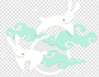 Mooncake Moon rabbit Mid-Autumn Festival, Rabbit Rabbit transparent background PNG clipart