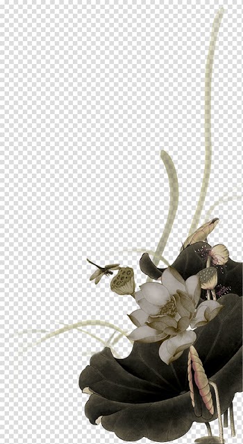 Mooncake Nelumbo nucifera Mid-Autumn Festival, Ink color lotus transparent background PNG clipart