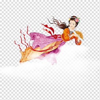Mooncake u5ae6u5a25u5954u6708 Mid-Autumn Festival Change, fairy transparent background PNG clipart