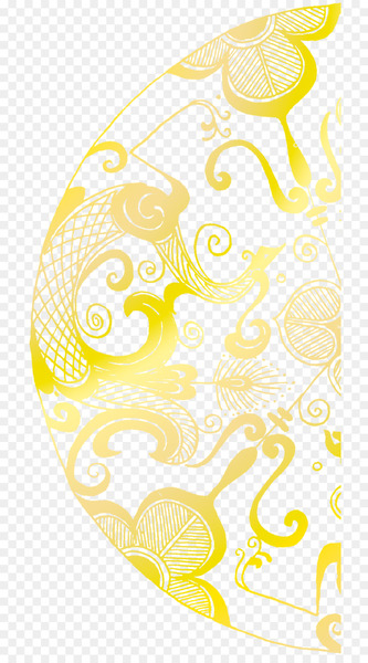 Mooncake Yellow - Elegant yellow moon cake design 