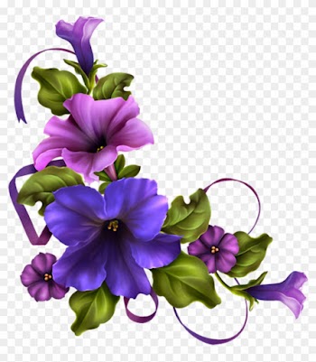 Moonlight Tea - Flower Border Design Blue Png