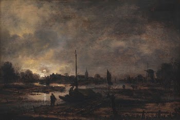 Moonrise over a village by Aert | Free Photo - rawpixel