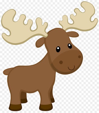 Moose Reindeer Birthday Party Cartoon - reindeer 