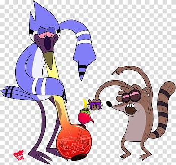 Mordecai Rigby Cannabis smoking Bong, cannabis transparent background PNG clipart