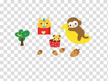 More little, several assorted animals illustration transparent background PNG clipart