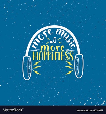 More music more happiness lettering art vector image