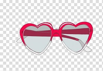More s, red heart shaped sunglasses transparent background PNG clipart
