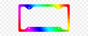 More Views - Rainbow License Plate Frame