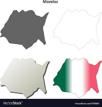 Morelos blank outline map set vector image