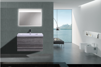 MORENO MOB 30" HIGH GLOSS ASH GREY WALL MOUNTED MODERN BATHROOM ...