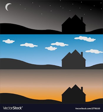 Morning afternoon evening vector image