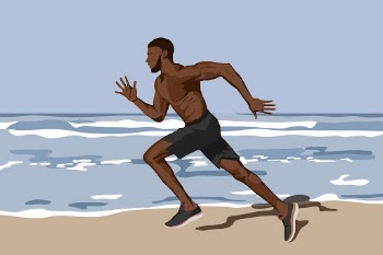 Morning beach run background, aesthetic | Free Photo Illustration - rawpixel