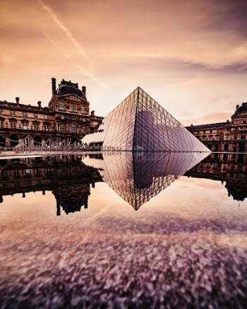 Morning Golden Hour at the Louvre Museum in Paris.