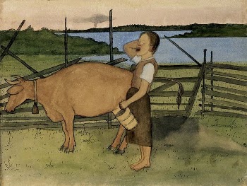 Morning milking, 1895, by Hugo | Free Photo - rawpixel
