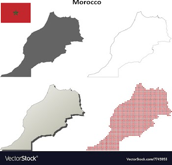 Morocco outline map set vector image