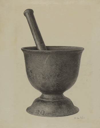 Mortar and Pestle (ca. 1941) | Free Photo - rawpixel