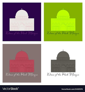 Mosaic al-aqsa mosque vector image