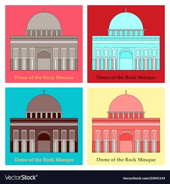 Mosaic al-aqsa mosque vector image