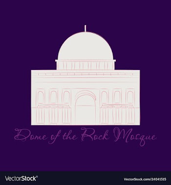Mosaic al-aqsa mosque vector image