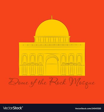 Mosaic al-aqsa mosque vector image