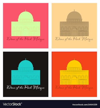 Mosaic al-aqsa mosque vector image