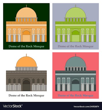 Mosaic al-aqsa mosque vector image