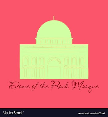 Mosaic al-aqsa mosque vector image