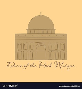 Mosaic al-aqsa mosque vector image