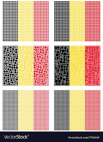 Mosaic Belgium flag set vector image