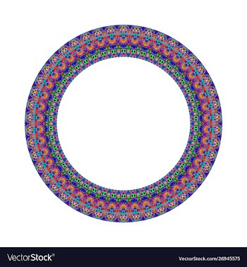 Mosaic border - colorful geometrical circular vector image