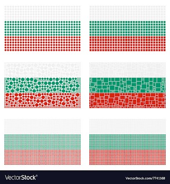 Mosaic Bulgaria flag set vector image