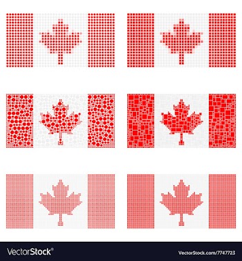 Mosaic Canada flag set vector image
