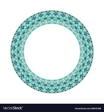 Mosaic circular wreath - geometrical colorful vector image