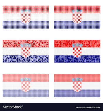Mosaic Croatia flag set vector image