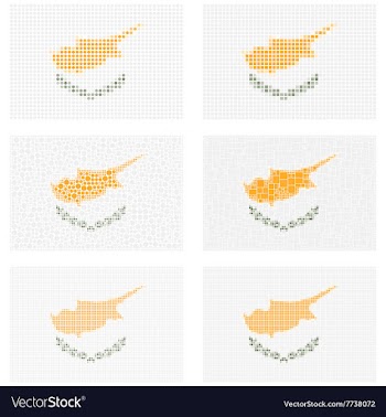Mosaic Cyprus flag set vector image