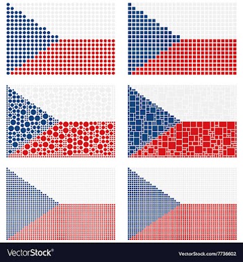 Mosaic Czech Republic flag set vector image