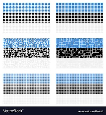Mosaic Estonia flag set vector image