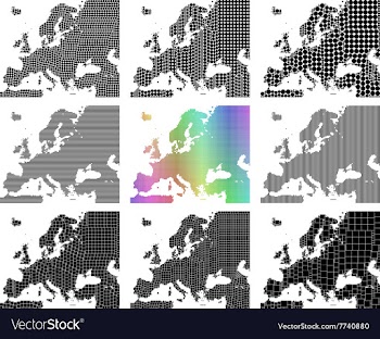 Mosaic Europe map set vector image