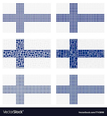 Mosaic Finland flag set vector image