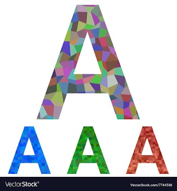 Mosaic font design - letter A vector image