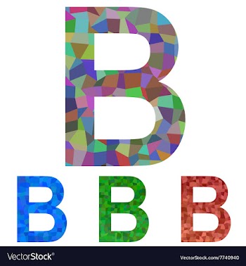 Mosaic font design - letter B vector image