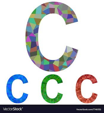 Mosaic font design - letter C vector image