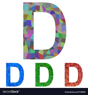 Mosaic font design - letter D vector image