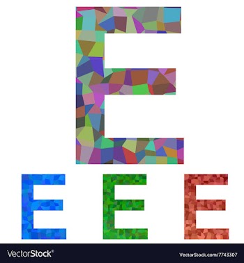 Mosaic font design - letter E vector image